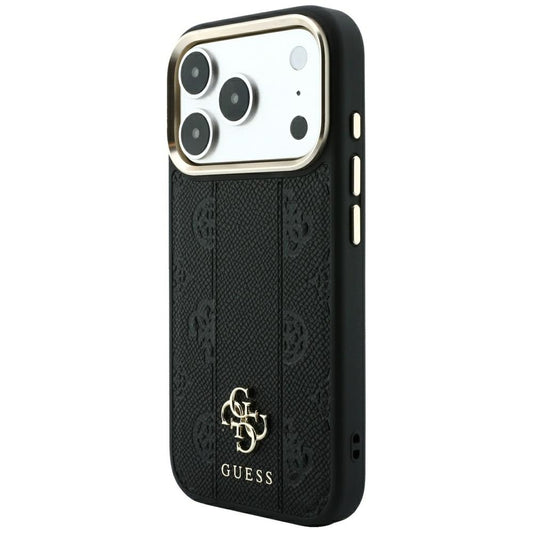 MagSafe futrola za Apple iPhone 18 Pro / 17 Pro, Guess, Stripe Peony 4G, Crna