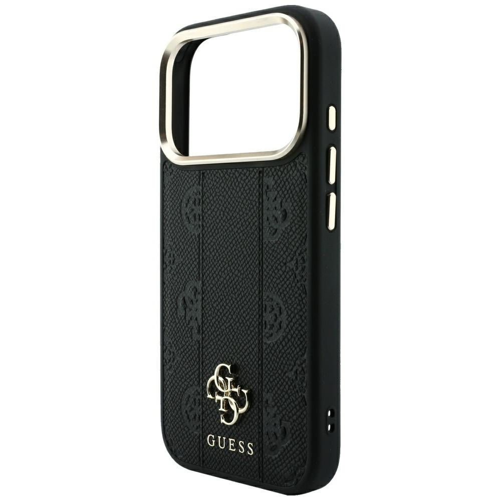 MagSafe futrola za Apple iPhone 18 Pro / 17 Pro, Guess, Stripe Peony 4G, Crna