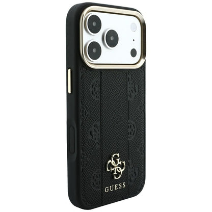 MagSafe futrola za Apple iPhone 18 Pro / 17 Pro, Guess, Stripe Peony 4G, Crna
