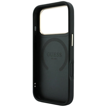 MagSafe futrola za Apple iPhone 18 Pro / 17 Pro, Guess, Stripe Peony 4G, Crna