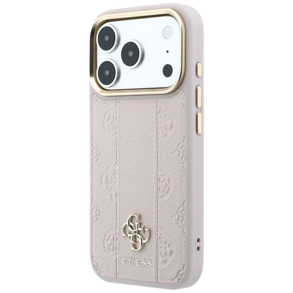 MagSafe maska za Apple iPhone 18 Pro / 17 Pro, Guess, Stripe Peony 4G, Roza