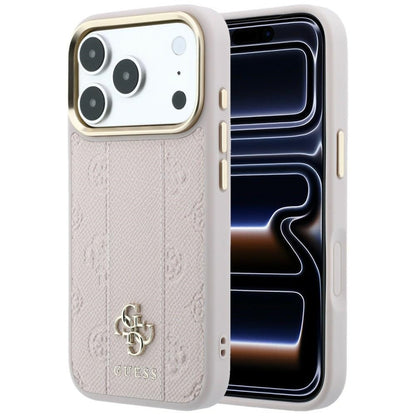 MagSafe maska za Apple iPhone 18 Pro / 17 Pro, Guess, Stripe Peony 4G, Roza