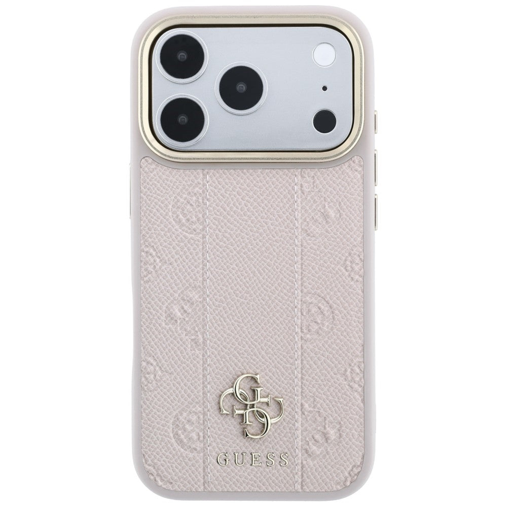 MagSafe maska za Apple iPhone 18 Pro / 17 Pro, Guess, Stripe Peony 4G, Roza