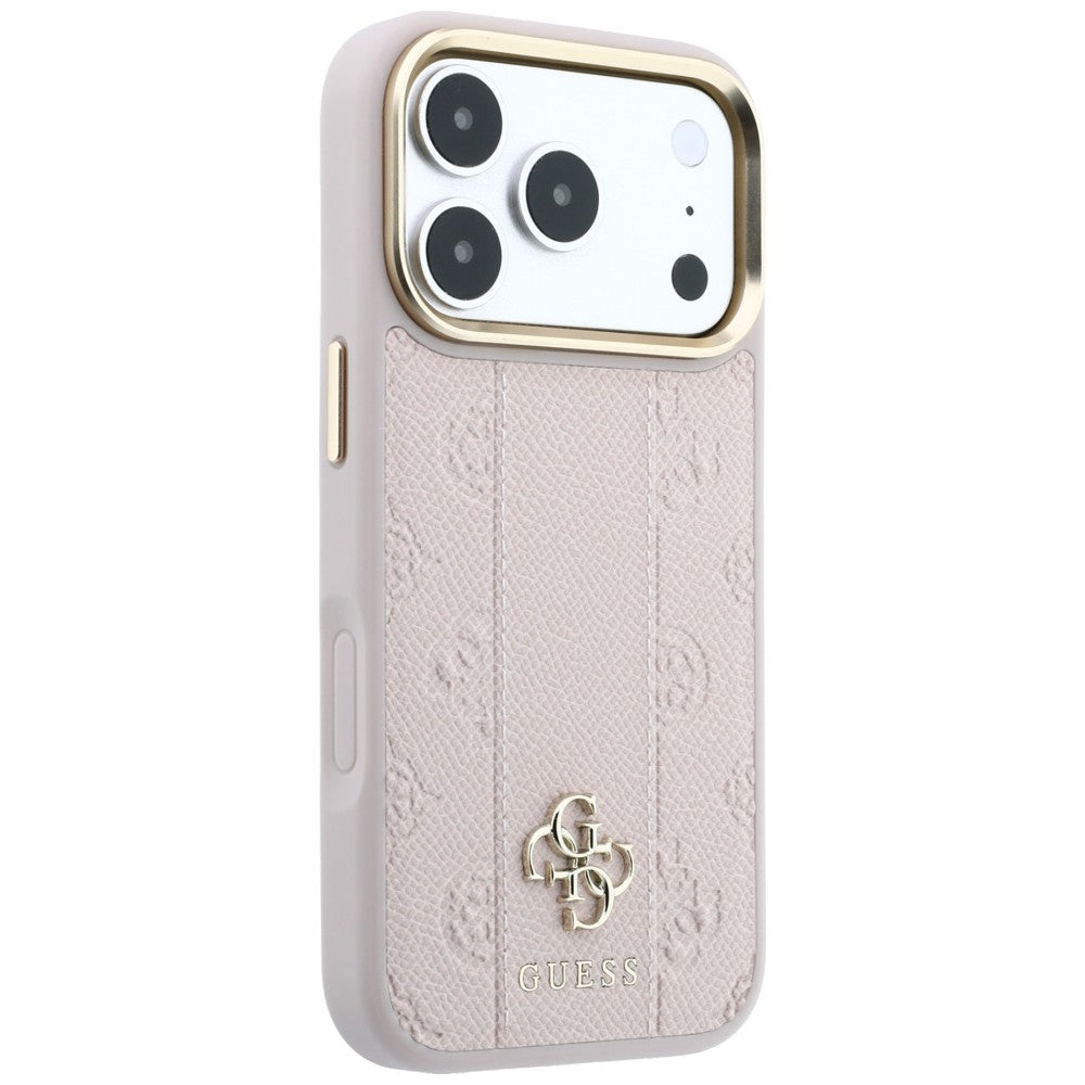 MagSafe maska za Apple iPhone 18 Pro / 17 Pro, Guess, Stripe Peony 4G, Roza