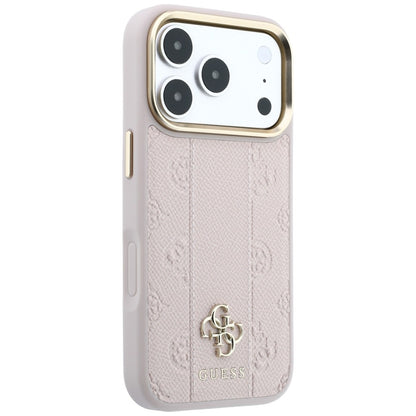 MagSafe maska za Apple iPhone 18 Pro / 17 Pro, Guess, Stripe Peony 4G, Roza