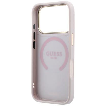 MagSafe maska za Apple iPhone 18 Pro / 17 Pro, Guess, Stripe Peony 4G, Roza