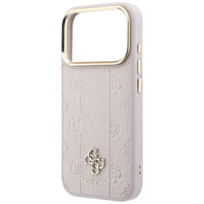 MagSafe maska za Apple iPhone 18 Pro / 17 Pro, Guess, Stripe Peony 4G, Roza