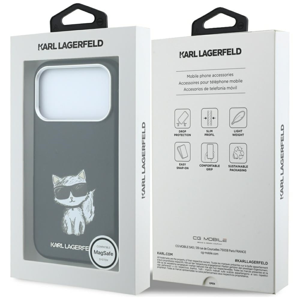 MagSafe maska za Apple iPhone 18 Pro / 17 Pro, Karl Lagerfeld, Choupette Sketch, Crna