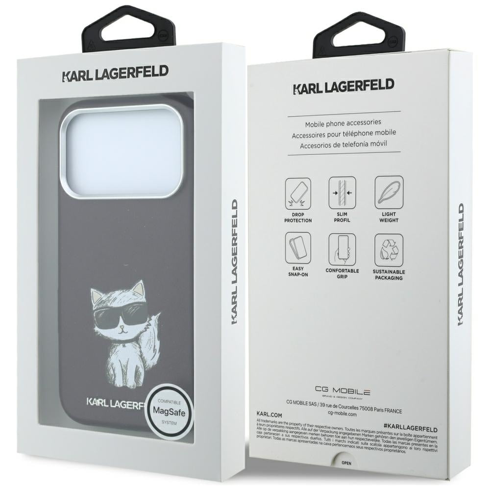 MagSafe maska za Apple iPhone 18 Pro / 17 Pro, Karl Lagerfeld, Choupette Sketch, Bordo