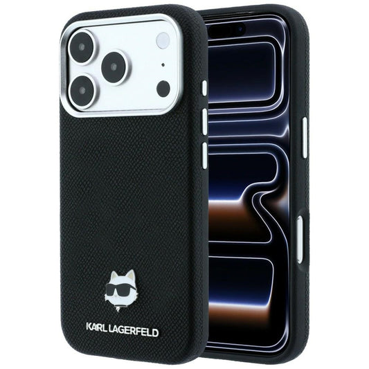 MagSafe maska za Apple iPhone 18 Pro / 17 Pro, Karl Lagerfeld, Grained Choupette Head, Crna