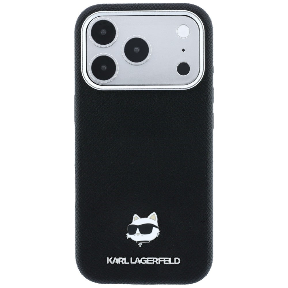 MagSafe maska za Apple iPhone 18 Pro / 17 Pro, Karl Lagerfeld, Grained Choupette Head, Crna