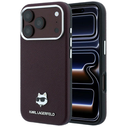 MagSafe maska za Apple iPhone 18 Pro / 17 Pro, Karl Lagerfeld, Grained Choupette Head, Bordo