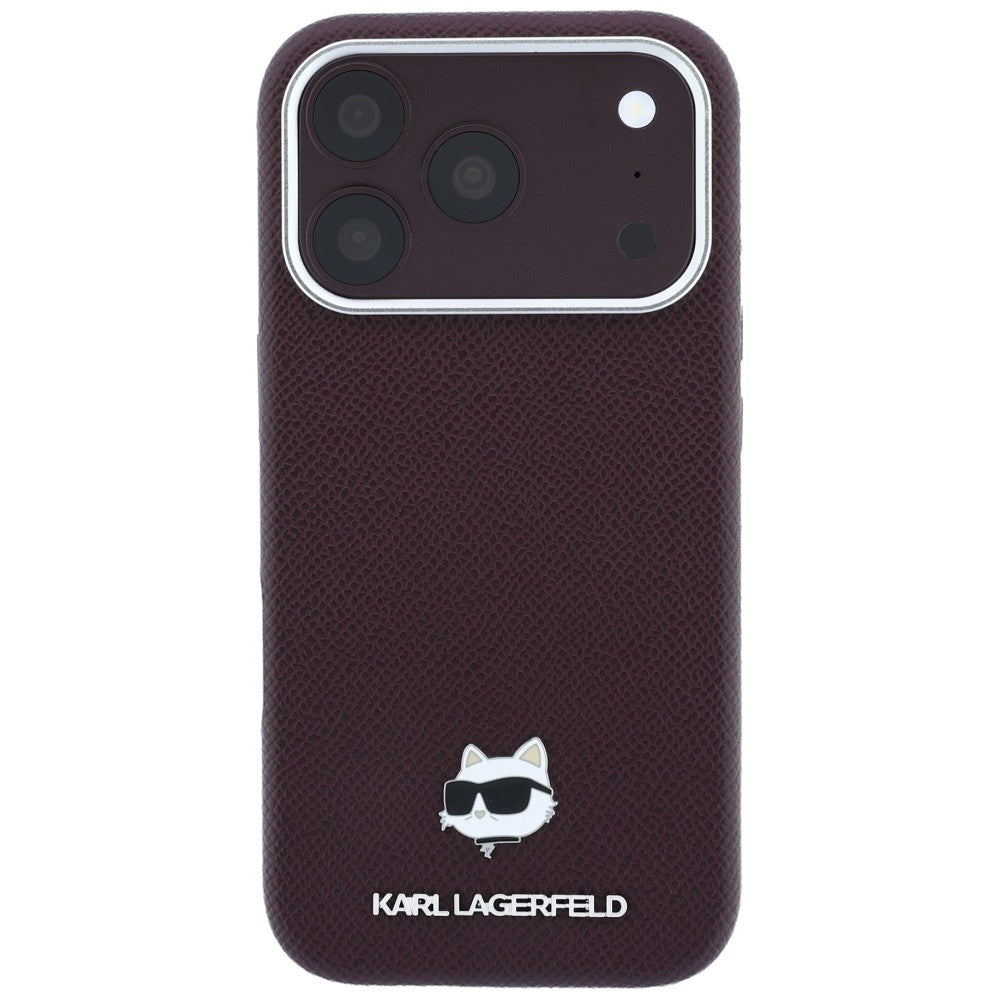 MagSafe maska za Apple iPhone 18 Pro / 17 Pro, Karl Lagerfeld, Grained Choupette Head, Bordo