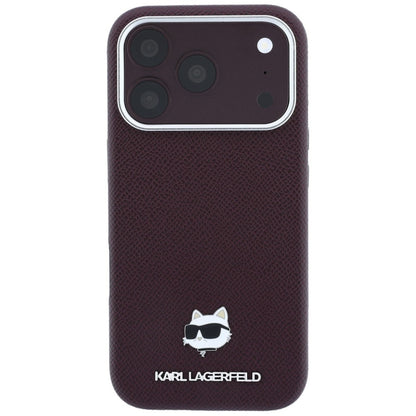 MagSafe maska za Apple iPhone 18 Pro / 17 Pro, Karl Lagerfeld, Grained Choupette Head, Bordo