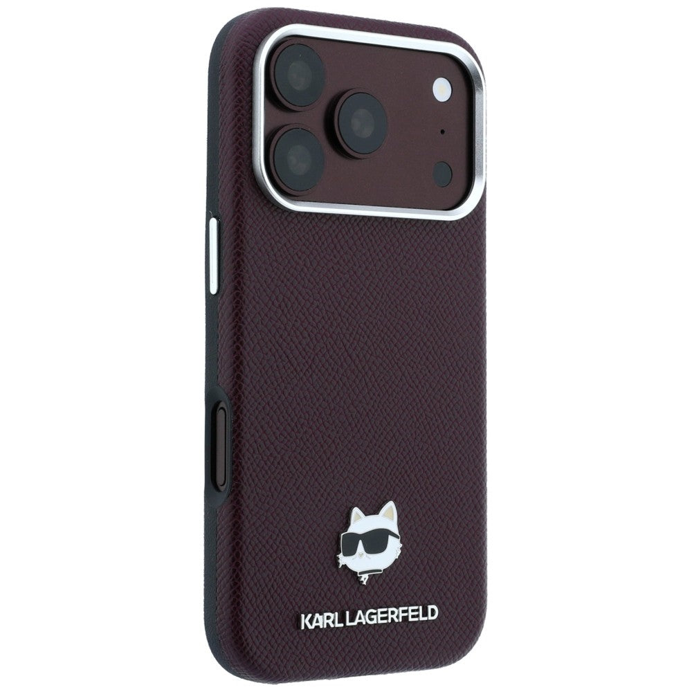 MagSafe maska za Apple iPhone 18 Pro / 17 Pro, Karl Lagerfeld, Grained Choupette Head, Bordo