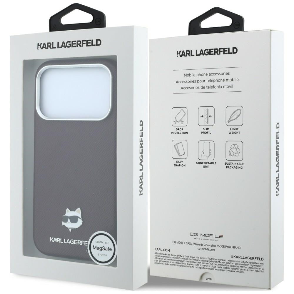 MagSafe maska za Apple iPhone 18 Pro / 17 Pro, Karl Lagerfeld, Grained Choupette Head, Bordo