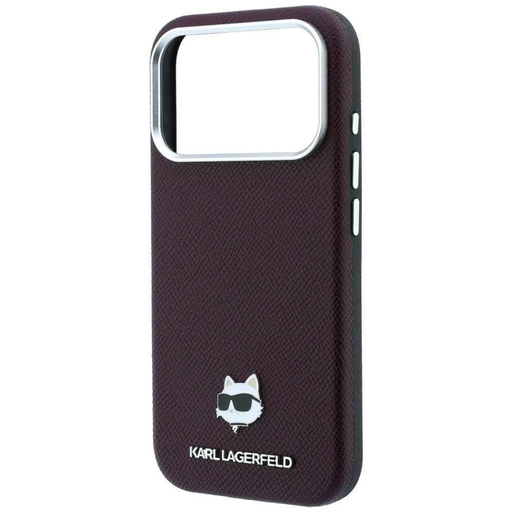 MagSafe maska za Apple iPhone 18 Pro / 17 Pro, Karl Lagerfeld, Grained Choupette Head, Bordo
