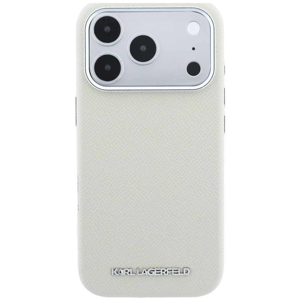 MagSafe maska za Apple iPhone 18 Pro / 17 Pro, Karl Lagerfeld, Grained Elongated Logo, Bež