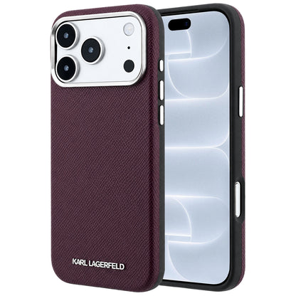 MagSafe futrola za Apple iPhone 18 Pro / 17 Pro, Karl Lagerfeld, Grained Elongated Logo, Bordo