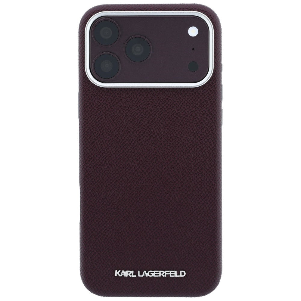MagSafe futrola za Apple iPhone 18 Pro / 17 Pro, Karl Lagerfeld, Grained Elongated Logo, Bordo