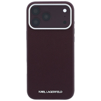MagSafe futrola za Apple iPhone 18 Pro / 17 Pro, Karl Lagerfeld, Grained Elongated Logo, Bordo