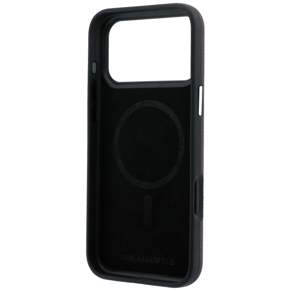 MagSafe futrola za Apple iPhone 18 Pro / 17 Pro, Karl Lagerfeld, Grained Elongated Logo, Bordo