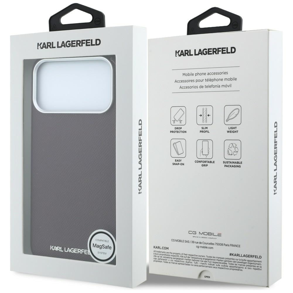 MagSafe futrola za Apple iPhone 18 Pro / 17 Pro, Karl Lagerfeld, Grained Elongated Logo, Bordo