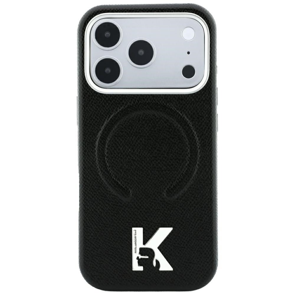 MagSafe maska za Apple iPhone 18 Pro / 17 Pro, Karl Lagerfeld, Grained Embossed Ring, Crna