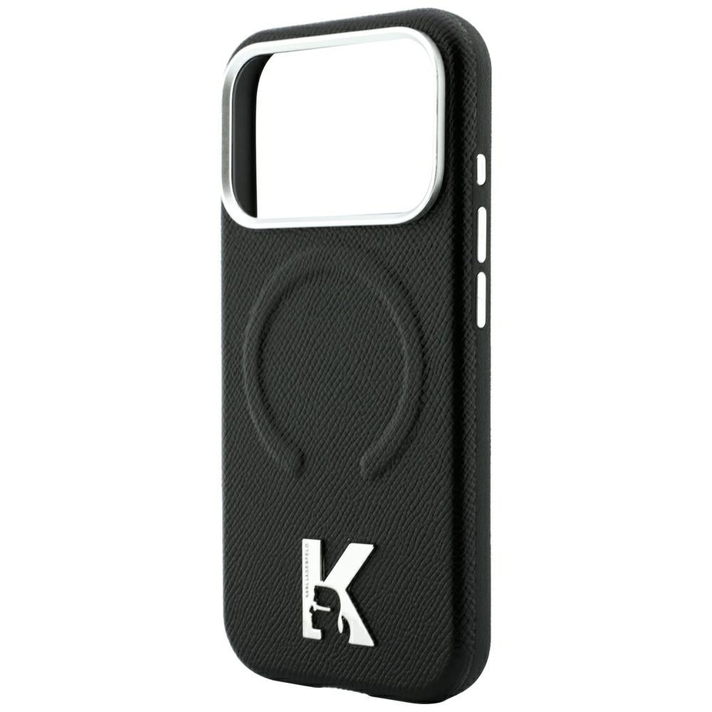MagSafe maska za Apple iPhone 18 Pro / 17 Pro, Karl Lagerfeld, Grained Embossed Ring, Crna