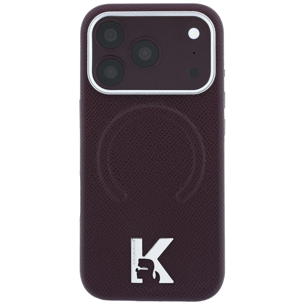 MagSafe futrola za Apple iPhone 18 Pro / 17 Pro, Karl Lagerfeld, Grained Embossed Ring, Bordo