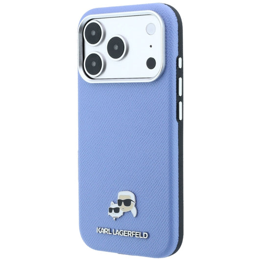 MagSafe maska za Apple iPhone 18 Pro / 17 Pro, Karl Lagerfeld, Grained Karl & Choupette Head's Metal, Plava
