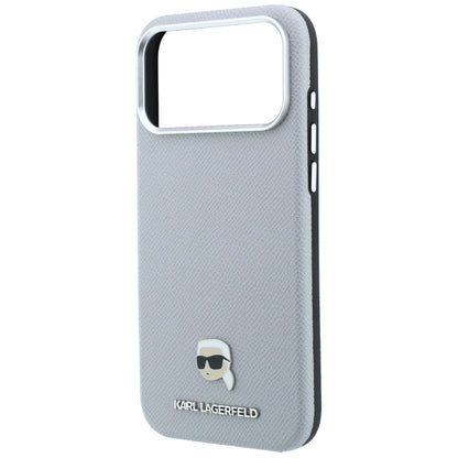MagSafe futrola za Apple iPhone 18 Pro / 17 Pro, Karl Lagerfeld, Grained Karl Head's Metal, Siva