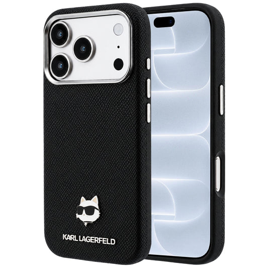 MagSafe futrola za Apple iPhone 18 Pro / 17 Pro, Karl Lagerfeld, Grained Karl Head's Metal, Crna