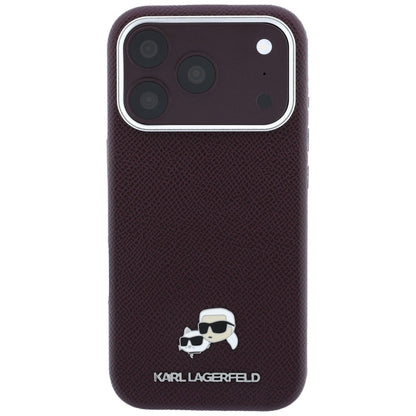 MagSafe futrola za Apple iPhone 18 Pro / 17 Pro, Karl Lagerfeld, Grained KC Heads, Bordo