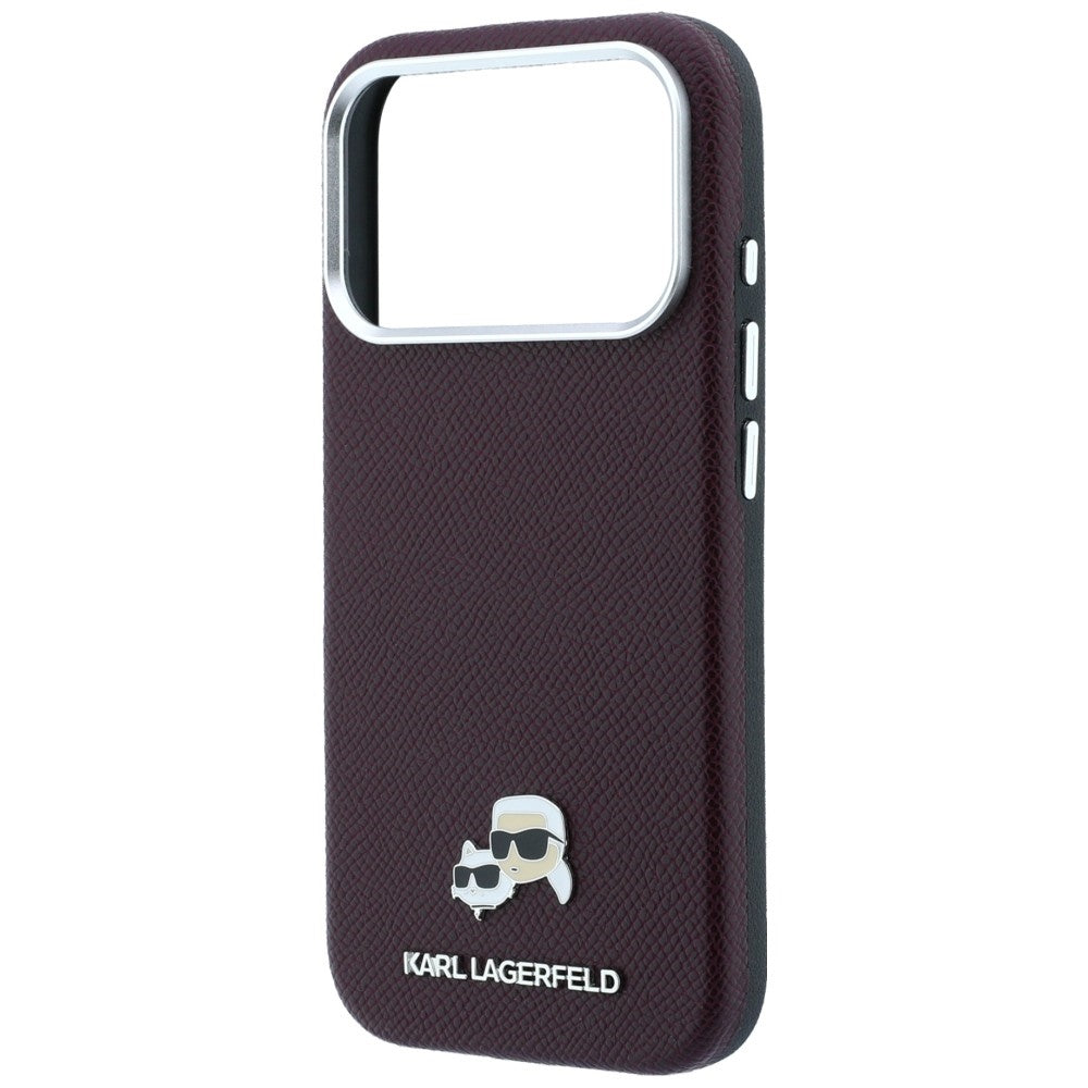 MagSafe futrola za Apple iPhone 18 Pro / 17 Pro, Karl Lagerfeld, Grained KC Heads, Bordo