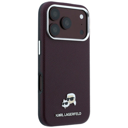 MagSafe futrola za Apple iPhone 18 Pro / 17 Pro, Karl Lagerfeld, Grained KC Heads, Bordo