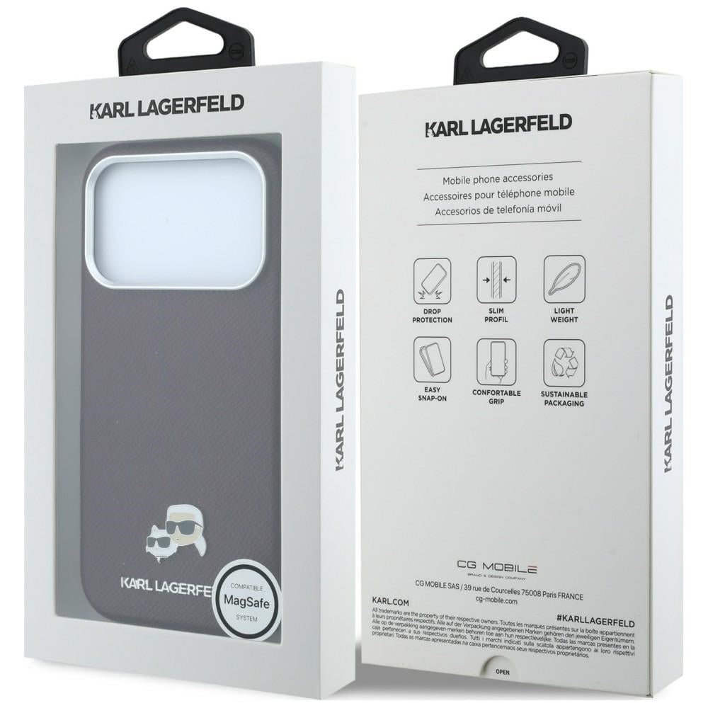 MagSafe futrola za Apple iPhone 18 Pro / 17 Pro, Karl Lagerfeld, Grained KC Heads, Bordo
