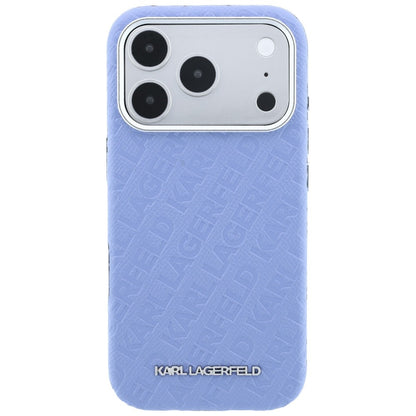 MagSafe maska za Apple iPhone 18 Pro / 17 Pro, Karl Lagerfeld, Grained Metal Logo, Plava