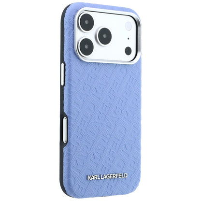 MagSafe maska za Apple iPhone 18 Pro / 17 Pro, Karl Lagerfeld, Grained Metal Logo, Plava