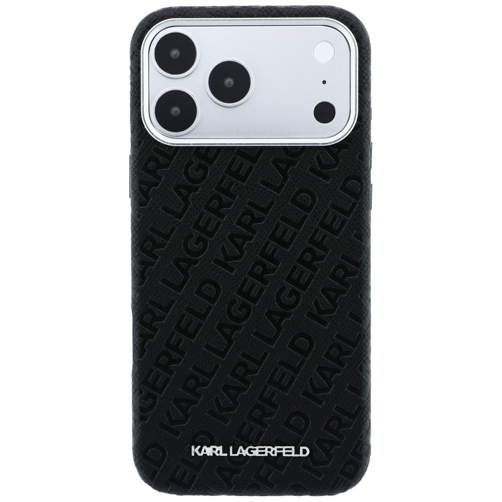 MagSafe maska za Apple iPhone 18 Pro / 17 Pro, Karl Lagerfeld, Grained Metal Logo, Crna