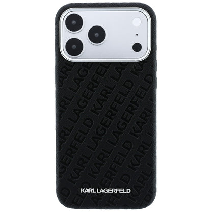 MagSafe maska za Apple iPhone 18 Pro / 17 Pro, Karl Lagerfeld, Grained Metal Logo, Crna