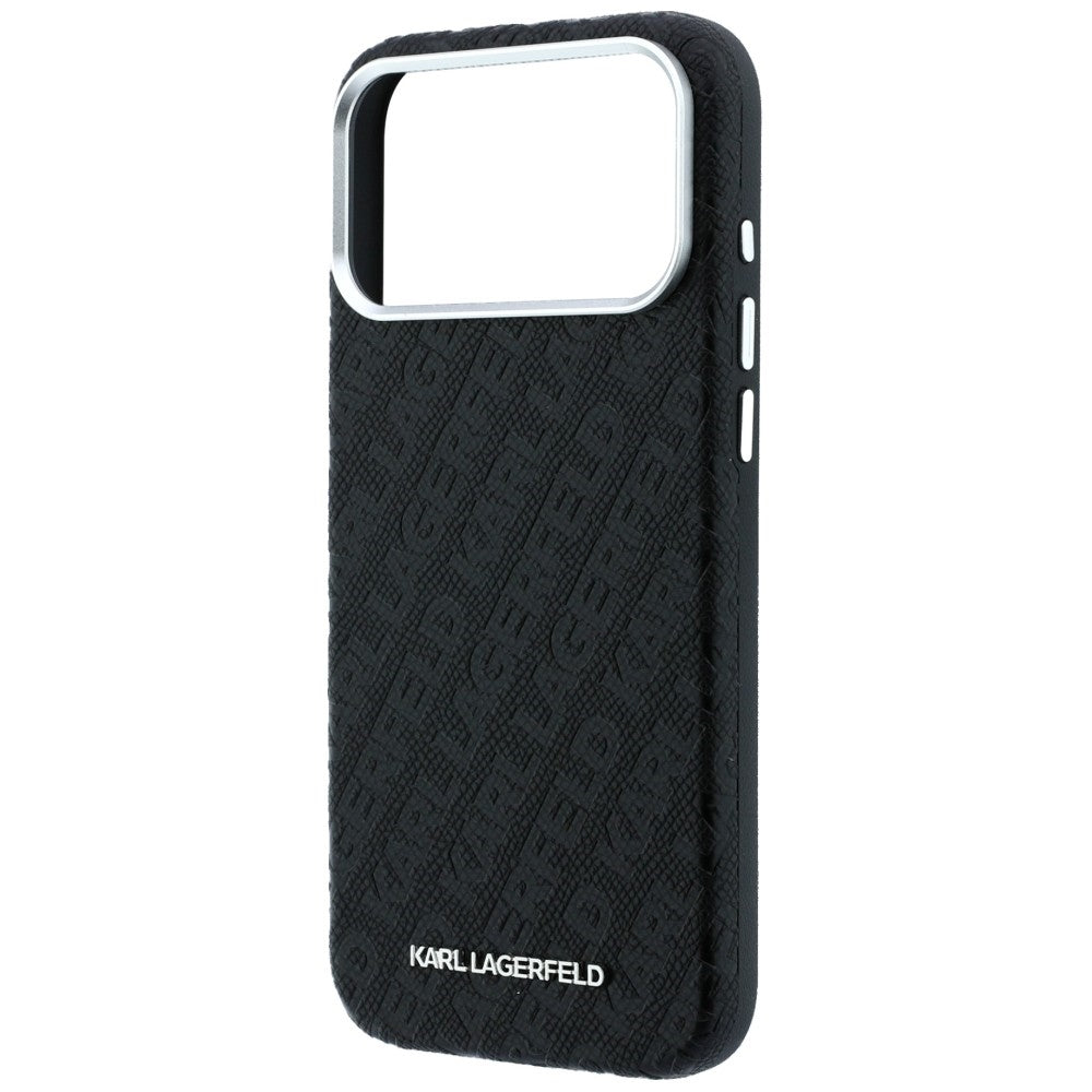 MagSafe maska za Apple iPhone 18 Pro / 17 Pro, Karl Lagerfeld, Grained Metal Logo, Crna