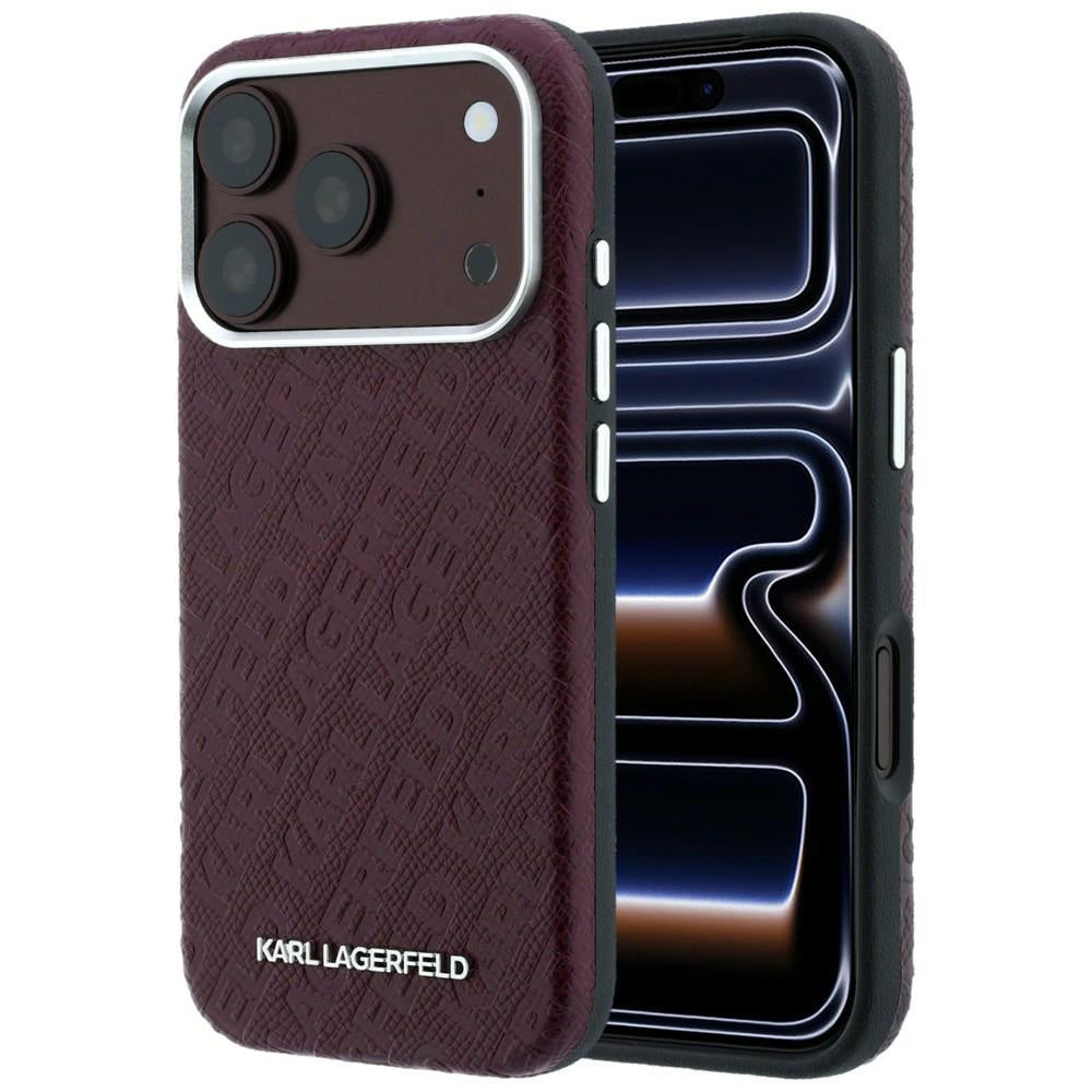 MagSafe maska za Apple iPhone 18 Pro / 17 Pro, Karl Lagerfeld, Grained Metal Logo, Bordo