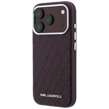 MagSafe maska za Apple iPhone 18 Pro / 17 Pro, Karl Lagerfeld, Grained Metal Logo, Bordo