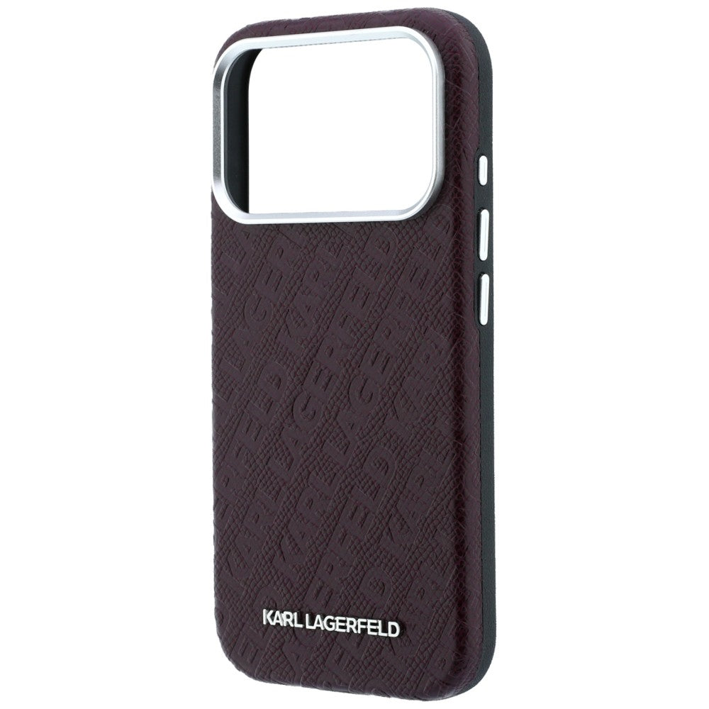 MagSafe maska za Apple iPhone 18 Pro / 17 Pro, Karl Lagerfeld, Grained Metal Logo, Bordo