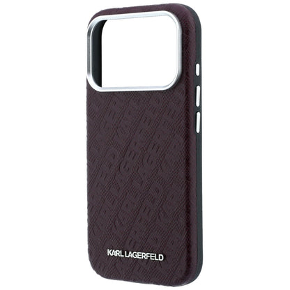 MagSafe maska za Apple iPhone 18 Pro / 17 Pro, Karl Lagerfeld, Grained Metal Logo, Bordo