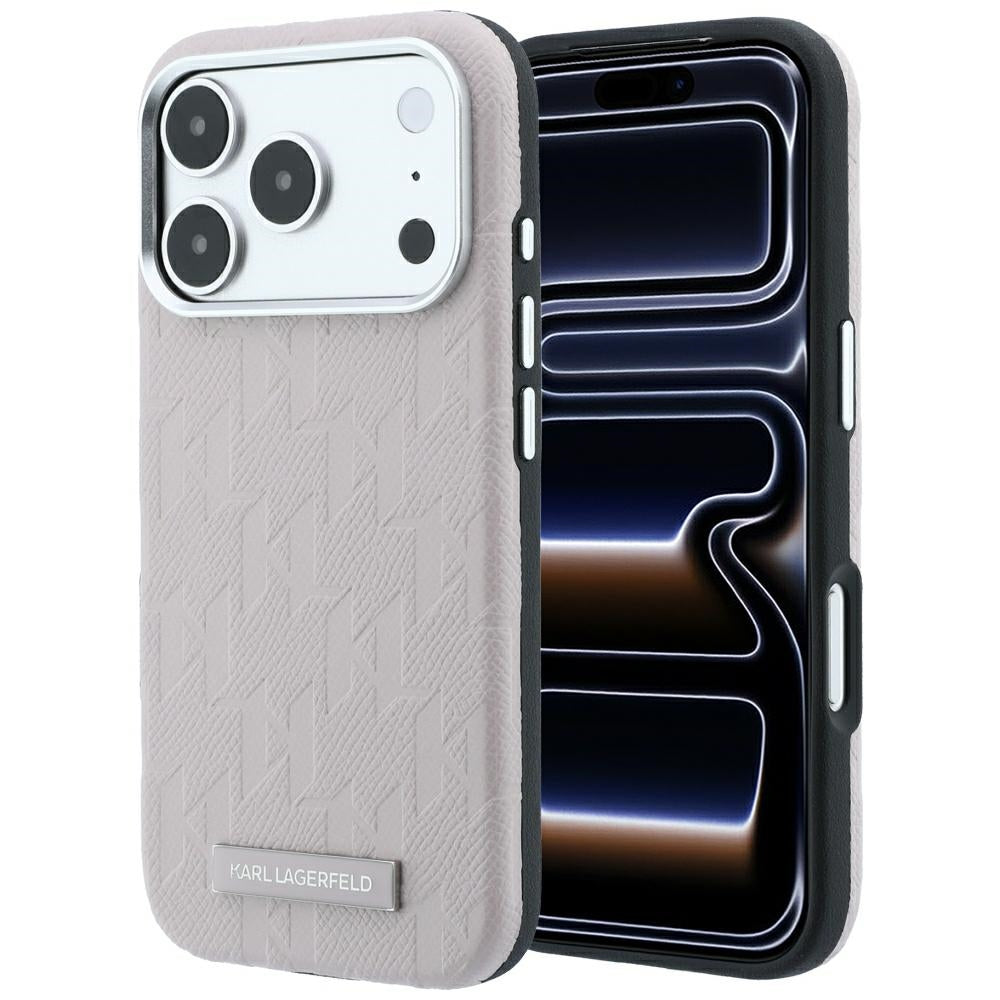 MagSafe maska za Apple iPhone 18 Pro / 17 Pro, Karl Lagerfeld, Grained Mono Resin Logo, Roza