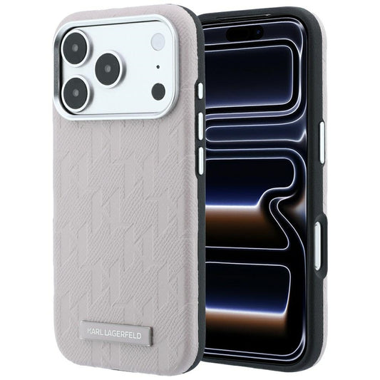 MagSafe maska za Apple iPhone 18 Pro / 17 Pro, Karl Lagerfeld, Grained Mono Resin Logo, Roza