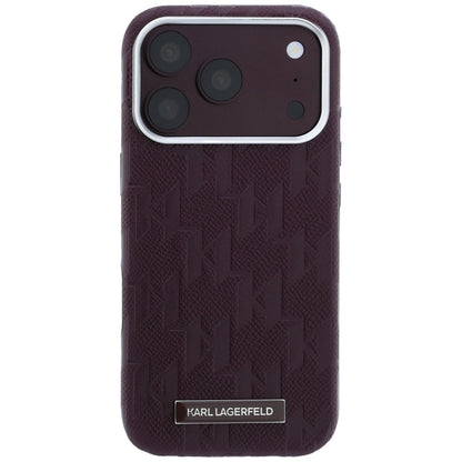 MagSafe futrola za Apple iPhone 18 Pro / 17 Pro, Karl Lagerfeld, Grained Mono Resin Logo, Bordo