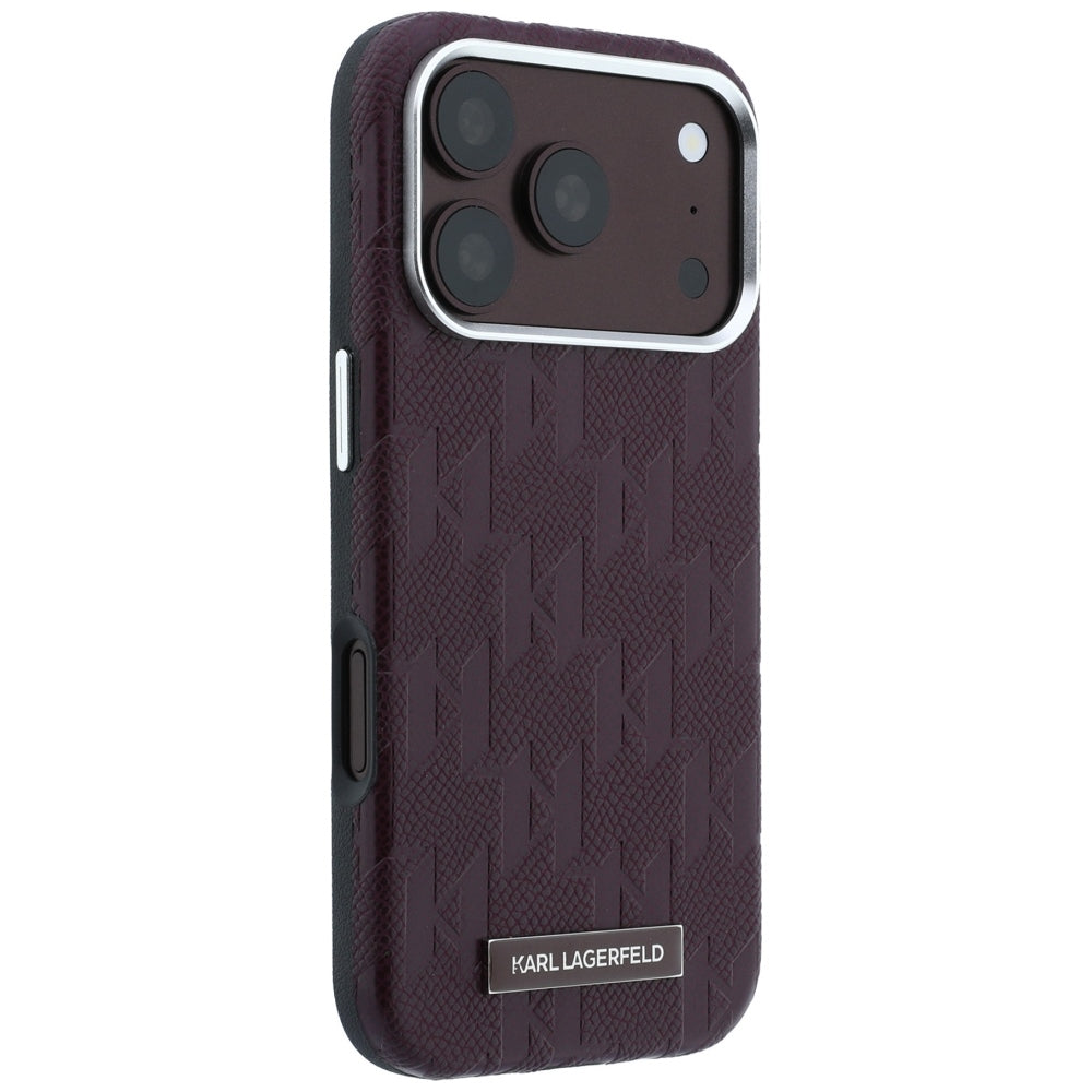 MagSafe futrola za Apple iPhone 18 Pro / 17 Pro, Karl Lagerfeld, Grained Mono Resin Logo, Bordo